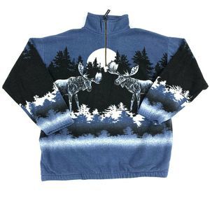 Vintage 90’s Moose Elk Forest Fleece Jacket